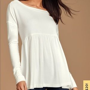 Free People Long Sleeve Babydoll Top